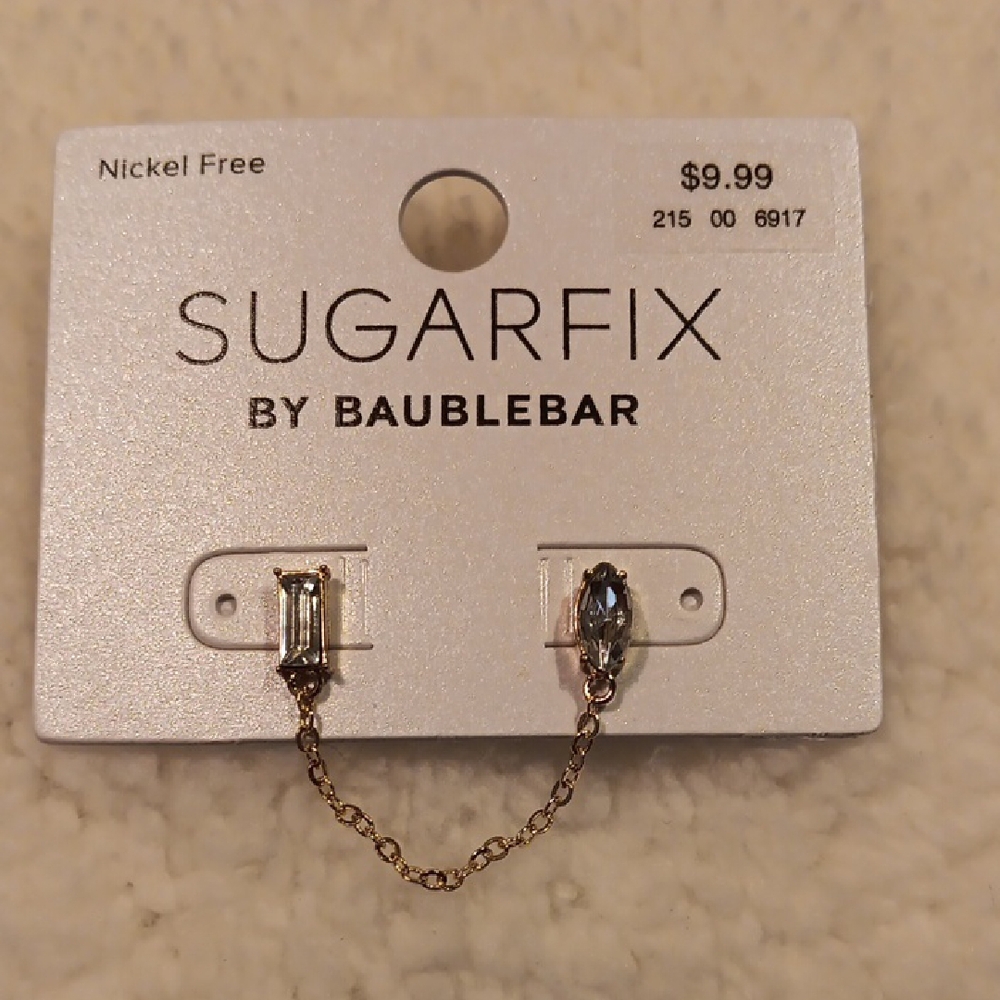Gold and Silver Chain Earring One Side Double